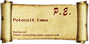 Potocsik Emma névjegykártya